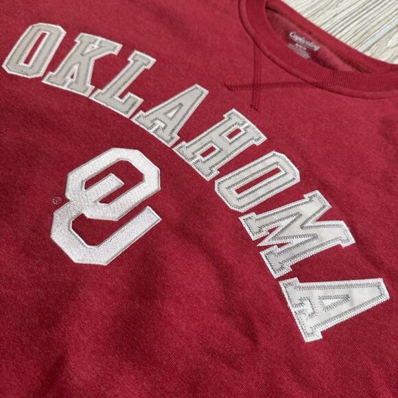 Oklahoma Sooners Crewneck Sweatshirt Men’s M Crimson Logo Spellout Captivating - Picture 3 of 10
